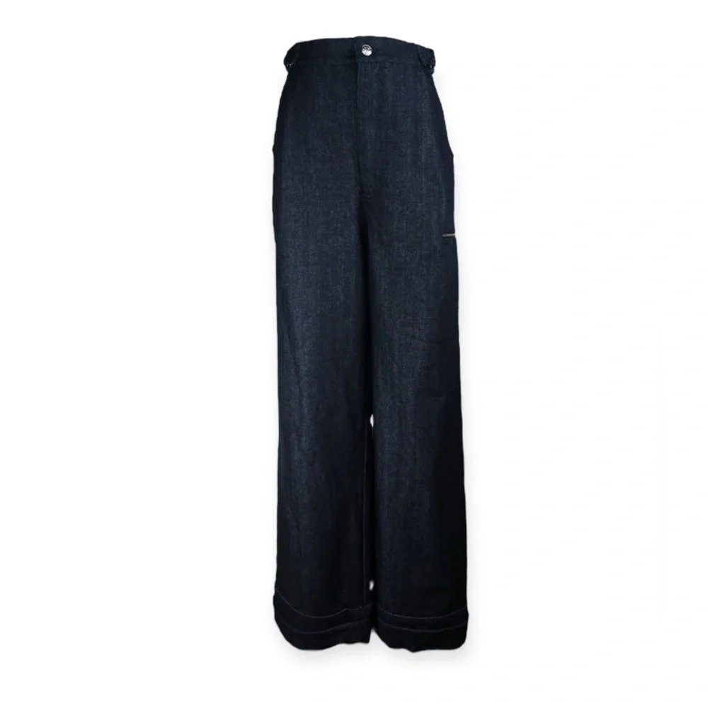 Moshi Moshi Deep Blue Cargo Zip Pocket Adjustable‎ Grunge Jeans Women’s Size XS